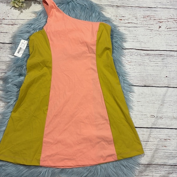 NWT Outdoor Voices One Shoulder Dress in‎ Tangerine/Dijon Mustard - Picture 6 of 9